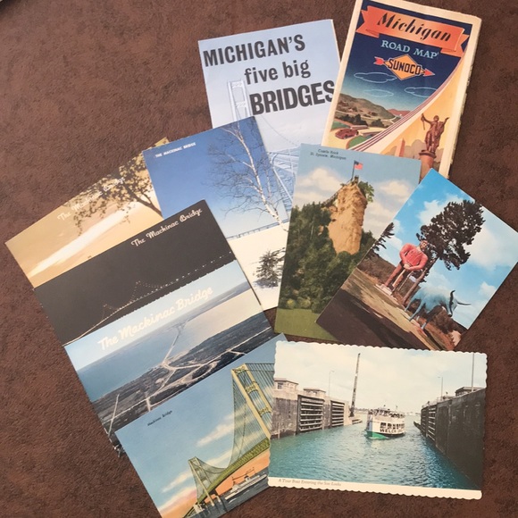 VTG Michigan Ephemera: Postcards, Flyer, Road Map, etc. - Picture 1 of 14